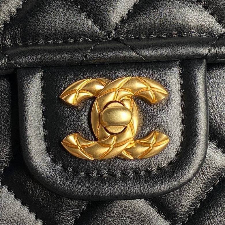 Chanel Inspired Handbags, AA+ Quality 100% Genuine Leather Classic Flap Medium Quilted Lambskin Black Gold, 25X 14X 9cm BL 3 Colour for chanel hand bag