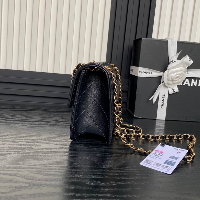 Chanel Inspired Handbags, AA+ Quality 100% Genuine Leather Classic Flap Medium Quilted Lambskin Black Gold, 25X 14X 9cm BL 3 Colour for chanel hand bag