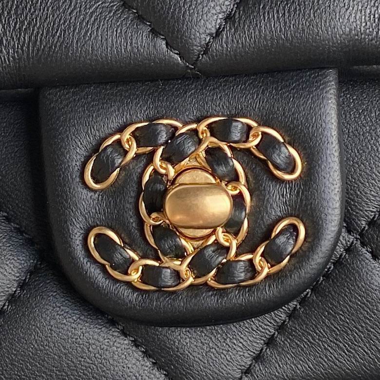 Chanel Inspired Handbags, AA+ Quality 100% Genuine Leather Classic Flap Medium Quilted Lambskin Black Gold, 25X 14X 9cm BL 3 Colour for chanel hand bag