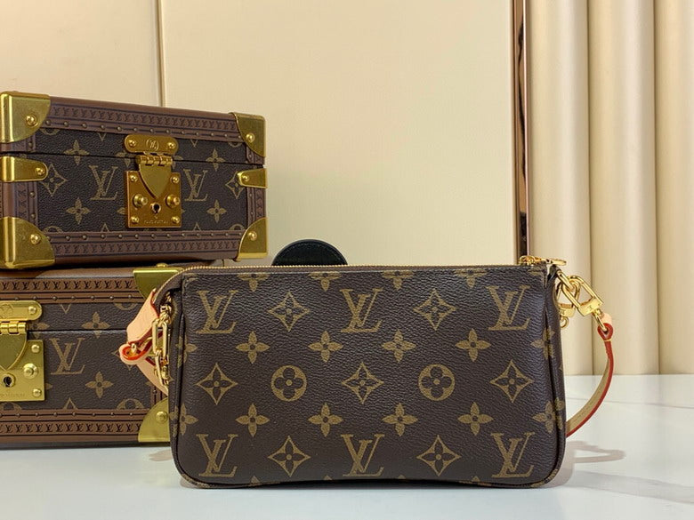 Louis Vuitton Handbags, AA+ Quality 100% Genuine Leather Classic Flap Medium Quilted Lambskin Black Gold, 18X 1 1X 5cm BL 4 Colour