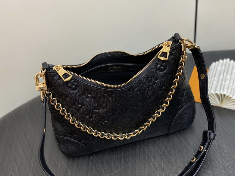 Inspired Handbags, AA+ Quality 100% Genuine Leather Classic Flap Medium Quilted Lambskin Black Gold, 18X 1 1X 5cm BL 4 Colour