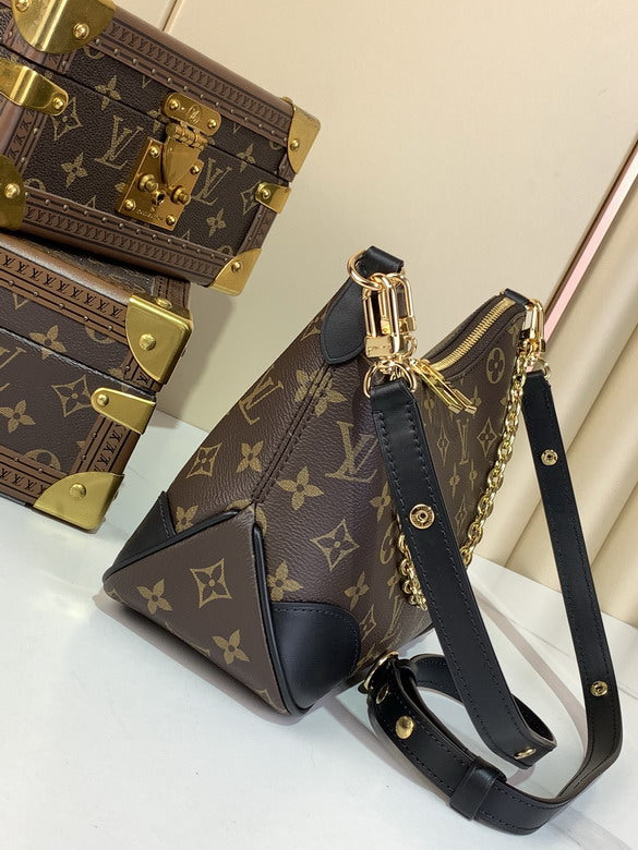 Inspired Handbags, AA+ Quality 100% Genuine Leather Classic Flap Medium Quilted Lambskin Black Gold, 18X 1 1X 5cm BL 4 Colour