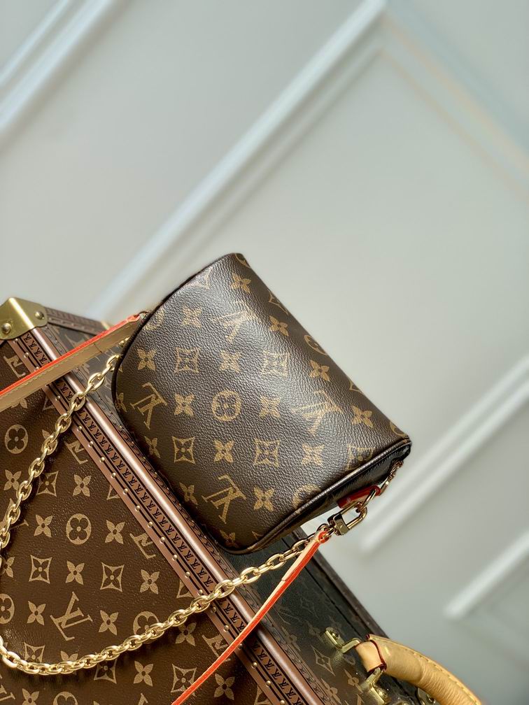 Louis vuitton Inspired Handbags, AA+ Quality 100% Genuine Leather Classic Flap Medium Quilted Lambskin Black Gold, 18X 1 1X 5cm BL 4 Colour