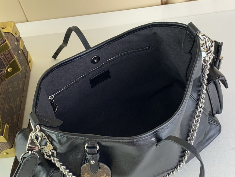 Inspired Handbags, AA+ Quality 100% Genuine Leather Classic Flap Medium Quilted Lambskin Black Gold, 18X 1 1X 5cm BL 4 Colour
