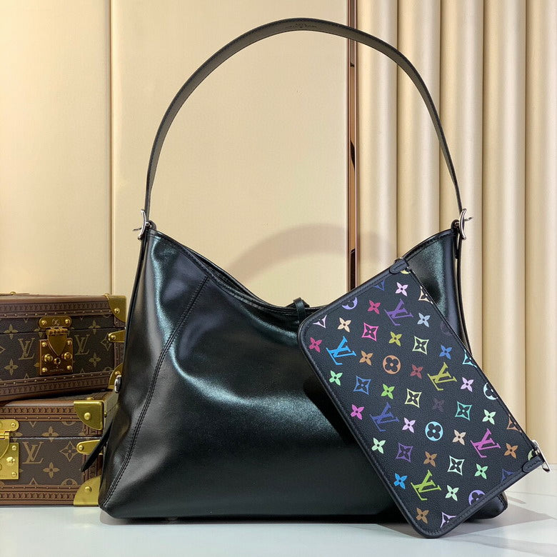 louis vuitton Inspired Handbags, AA+ Quality 100% Genuine Leather Classic Flap Medium Quilted Lambskin Black Gold, 18X 1 1X 5cm BL 4 Colour