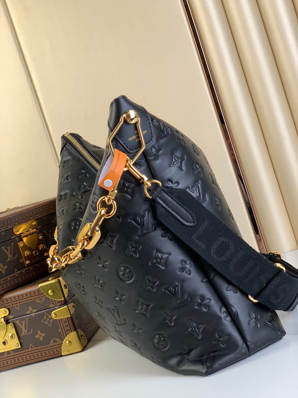 Inspired Handbags, AA+ Quality 100% Genuine Leather Classic Flap Medium Quilted Lambskin Black Gold, 18X 1 1X 5cm BL 4 Colour