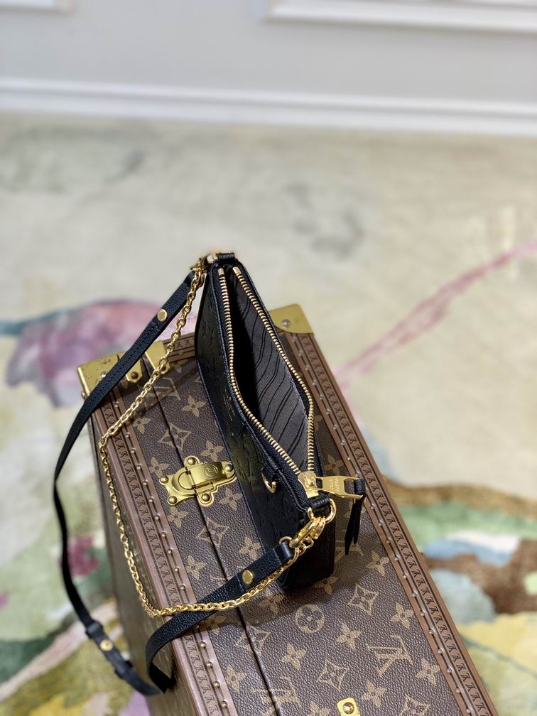 Inspired Handbags, AA+ Quality 100% Genuine Leather Classic Flap Medium Quilted Lambskin Black Gold, 18X 1 1X 5cm BL 4 Colour