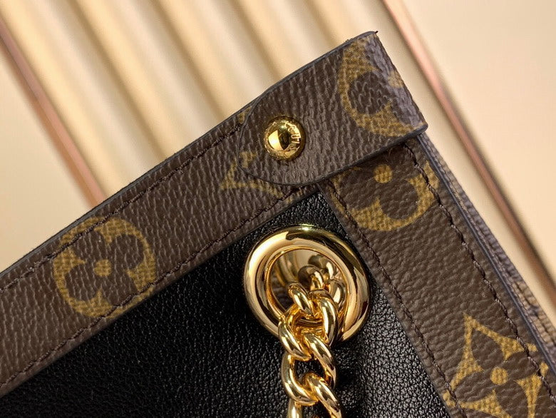 Louis Vuitton Inspired Handbags, AA+ Quality 100% Genuine Leather Classic Flap Medium Quilted Lambskin Black Gold, 18X 1 1X 5cm BL 4 Colour