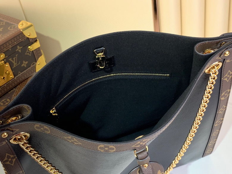 Louis Vuitton Inspired Handbags, AA+ Quality 100% Genuine Leather Classic Flap Medium Quilted Lambskin Black Gold, 18X 1 1X 5cm BL 4 Colour