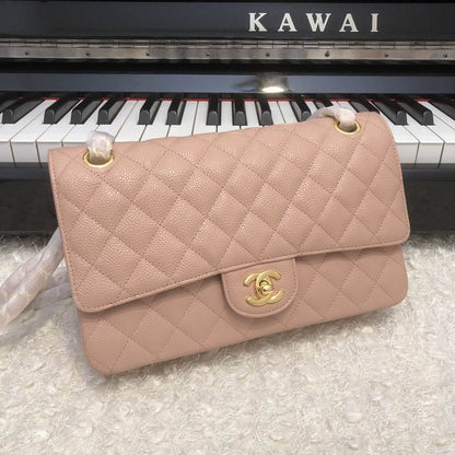 Chanel Handbags, AA+ Quality 100% Genuine Leather Classic Flap Medium Quilted Lambskin Black Gold, 18X 1 1X 5cm BL 4 Colour for chanel hand bag