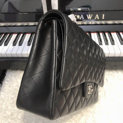 Chanel Handbags, Top AA+ Quality 100% Genuine Leather Classic Flap Medium Quilted Lambskin Black Gold, 18X 1 1X 5cm BL 4 Colour for chanel hand bag