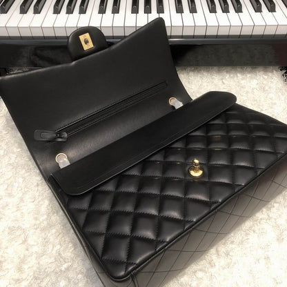 Chanel Handbags, Top AA+ Quality 100% Genuine Leather Classic Flap Medium Quilted Lambskin Black Gold, 18X 1 1X 5cm BL 4 Colour for chanel hand bag