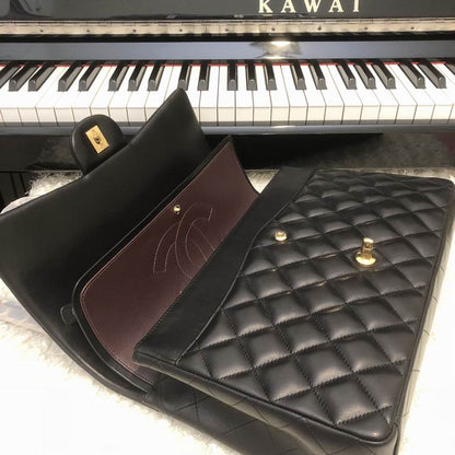 Chanel Handbags, Top AA+ Quality 100% Genuine Leather Classic Flap Medium Quilted Lambskin Black Gold, 18X 1 1X 5cm BL 4 Colour for chanel hand bag