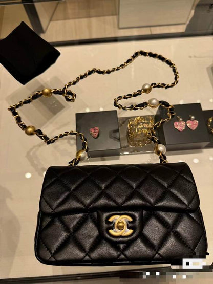 Chanel Handbags, AA+ Quality 100% Genuine Leather Classic Flap Medium Quilted Lambskin Black Gold, 18X 1 1X 5cm BL 4 Colour for chanel hand bag