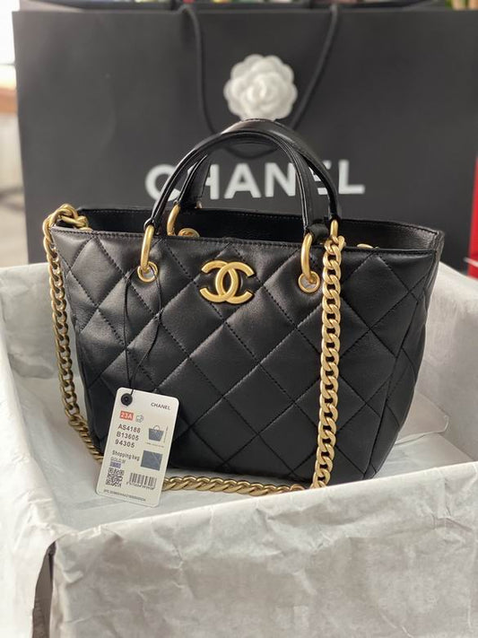 Chanel Inspired Handbags, AA+ Quality 100% Genuine Leather Classic Flap Medium Quilted Lambskin Black Gold, 27X 20X 20cm BL 3 Colour for chanel hand bag