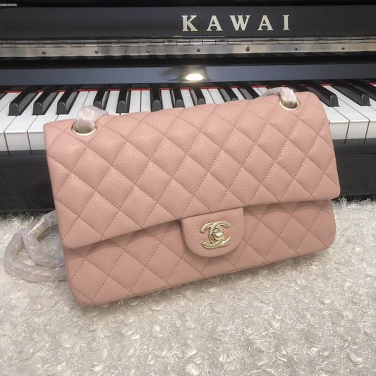 Chanel Handbags, AA+ Quality 100% Genuine Leather Classic Flap Medium Quilted Lambskin Black Gold, 18X 1 1X 5cm BL 4 Colour for chanel hand bag