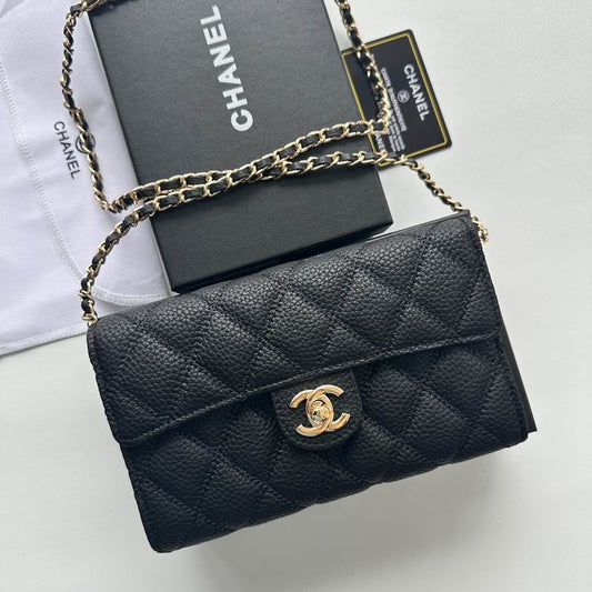 Chanel Inspired Handbags, AA+ Quality 100% Genuine Leather Classic Flap Medium Quilted Lambskin Black Gold, 25X 14X 9cm BL 3 Colour for chanel hand bag