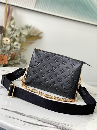 Inspired Handbags, AA+ Quality 100% Genuine Leather Classic Flap Medium Quilted Lambskin Black Gold, 18X 1 1X 5cm BL 4 Colour