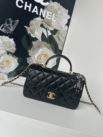 Chanel Handbags, AA+ Quality 100% Genuine Leather Classic Flap Medium Quilted Lambskin Black Gold, 18X 1 1X 5cm BL 4 Colour for chanel hand bag