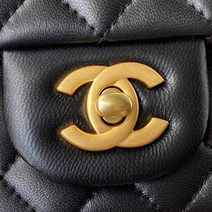 Chanel Handbags, AA+ Quality 100% Genuine Leather Classic Flap Medium Quilted Lambskin Black Gold, 18X 1 1X 5cm BL 4 Colour for chanel hand bag