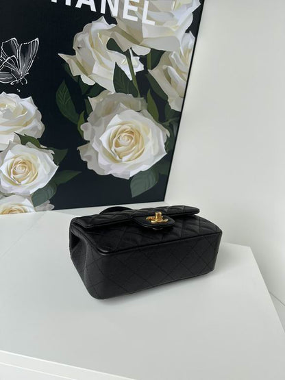 Chanel Handbags, AA+ Quality 100% Genuine Leather Classic Flap Medium Quilted Lambskin Black Gold, 18X 1 1X 5cm BL 4 Colour for chanel hand bag