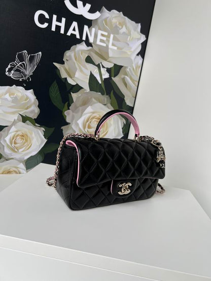 Chanel Handbags, AA+ Quality 100% Genuine Leather Classic Flap Medium Quilted Lambskin Black Gold, 18X 1 1X 5cm BL 4 Colour for chanel hand bag