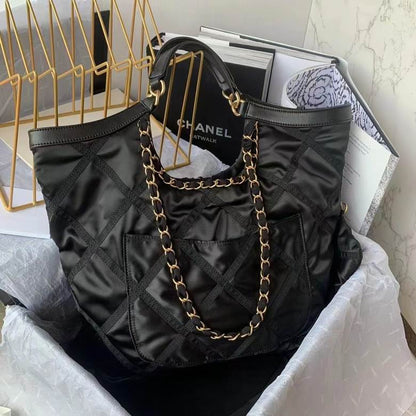 Chanel Inspired Handbags, AA+ Quality 100% Genuine Leather Classic Flap Medium Quilted Lambskin Black Gold, 12cm BL 3 Colour for chanel hand bag