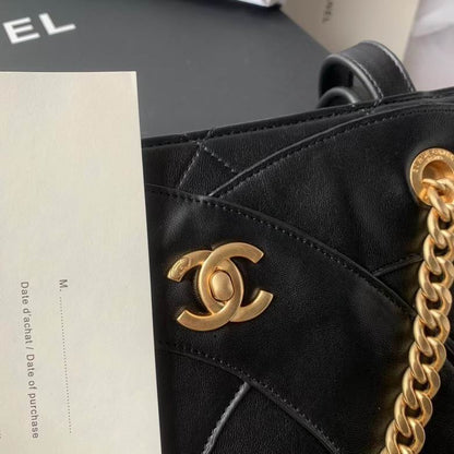 Chanel Inspired Handbags, AA+ Quality 100% Genuine Leather Classic Flap Medium Quilted Lambskin Black Gold, 18X 1 1X 5cm BL 4 Colour for chanel hand bag