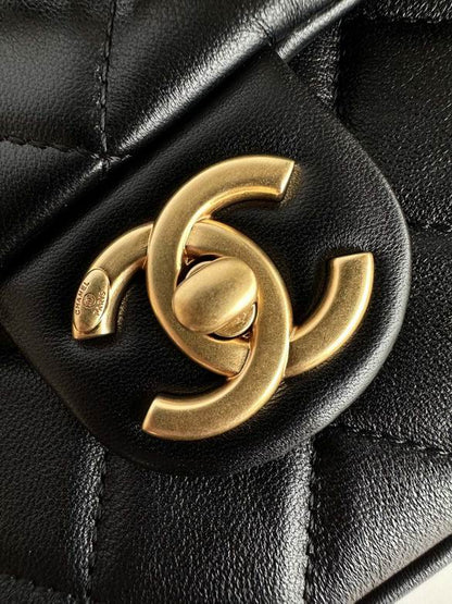Chanel Handbags, AA+ Quality 100% Genuine Leather Classic Flap Medium Quilted Lambskin Black Gold, 18X 1 1X 5cm BL 4 Colour for chanel hand bag