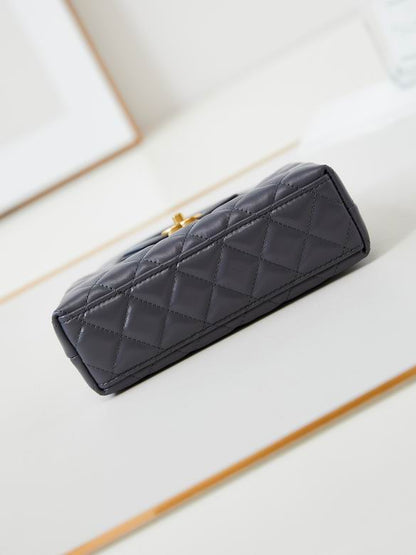 Chanel Inspired Handbags, AA+ Quality 100% Genuine Leather Classic Flap Medium Quilted Lambskin Black Gold, 18X 1 1X 5cm BL 4 Colour for chanel hand bag