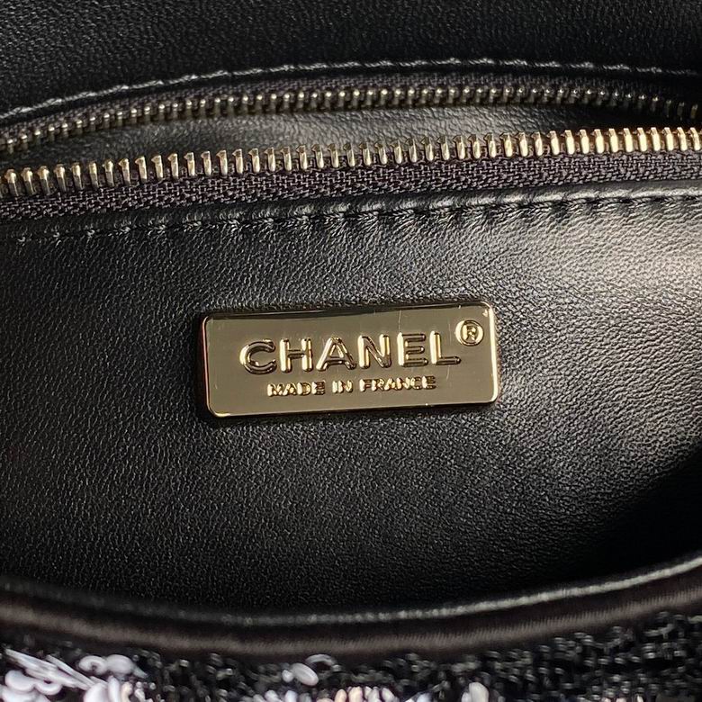 Chanel Sequin Handbags, AA+ Quality 100% Genuine Leather Classic Flap Medium Quilted Lambskin Black Gold, 18X 1 1X 5cm BL 4 Colour for chanel hand bag
