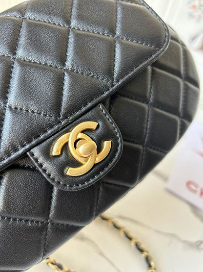Chanel Inspired Handbags, AA+ Quality 100% Genuine Leather Classic Flap Medium Quilted Lambskin Black Gold, 13.5X 23.5X 5.5cm BL 4 Colour for chanel hand bag
