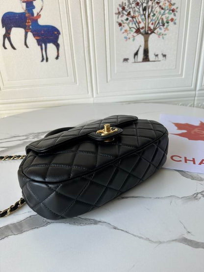 Chanel Inspired Handbags, AA+ Quality 100% Genuine Leather Classic Flap Medium Quilted Lambskin Black Gold, 13.5X 23.5X 5.5cm BL 4 Colour for chanel hand bag