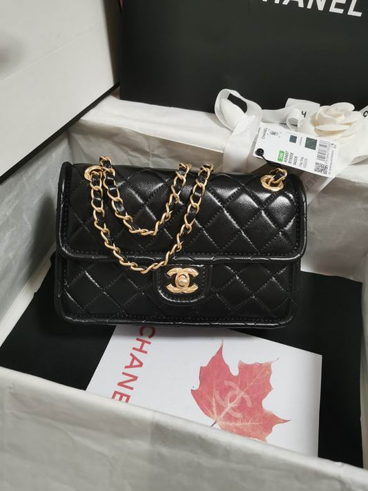 Chanel Handbags, AA+ Quality 100% Genuine Leather Classic Flap Medium Quilted Lambskin Black Gold, 18X 1 1X 5cm BL 4 Colour for chanel hand bag