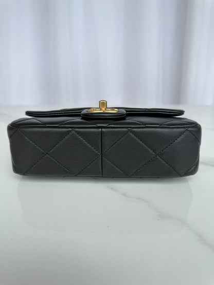 Chanel Handbags, AA+ Quality 100% Genuine Leather Classic Flap Medium Quilted Lambskin Black Gold, 18X 1 1X 5cm BL 4 Colour for chanel hand bag