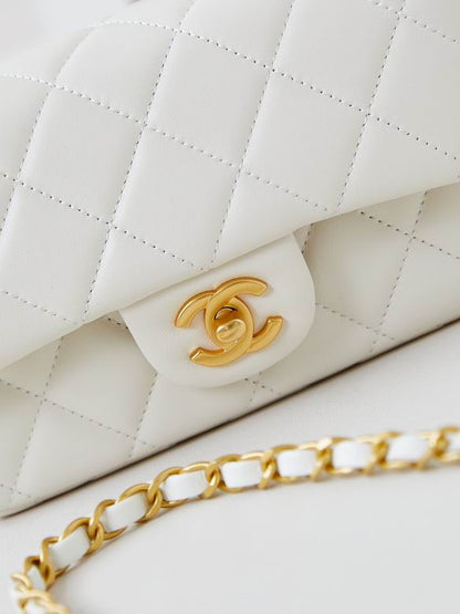 Chanel Handbags, AA+ Quality 100% Genuine Leather Classic Flap Medium Quilted Lambskin Black Gold, 18X 1 1X 5cm BL 4 Colour for chanel hand bag