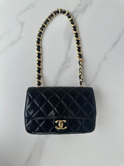 Chanel Handbags, AA+ Quality 100% Genuine Leather Classic Flap Medium Quilted Lambskin Black Gold, 18X 1 1X 5cm BL 4 Colour for chanel hand bag