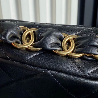 Chanel Inspired Handbags, AA+ Quality 100% Genuine Leather Classic Flap Medium Quilted Lambskin Black Gold, 18X 1 1X 5cm BL 4 Colour for chanel hand bag