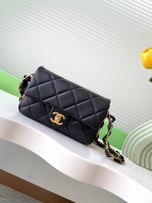 Chanel Inspired Handbags, AA+ Quality 100% Genuine Leather Classic Flap Medium Quilted Lambskin Black Gold, 18X 1 1X 5cm BL 4 Colour for chanel hand bag