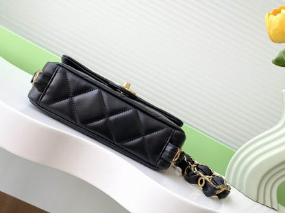 Chanel Inspired Handbags, AA+ Quality 100% Genuine Leather Classic Flap Medium Quilted Lambskin Black Gold, 18X 1 1X 5cm BL 4 Colour for chanel hand bag