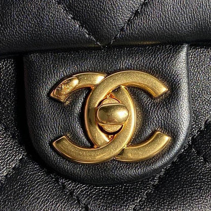 Chanel Handbags, AA+ Quality 100% Genuine Leather Classic Flap Medium Quilted Lambskin Black Gold, 18X 1 1X 5cm BL 4 Colour for chanel hand bag