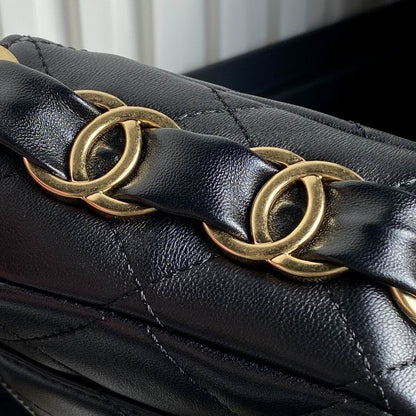 Chanel Handbags, AA+ Quality 100% Genuine Leather Classic Flap Medium Quilted Lambskin Black Gold, 18X 1 1X 5cm BL 4 Colour for chanel hand bag