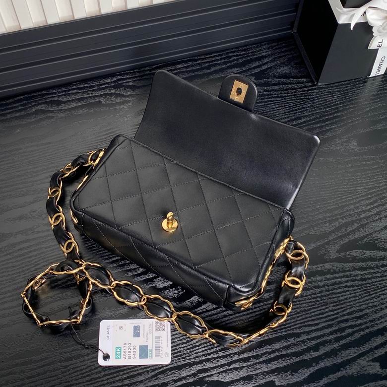 Chanel Handbags, AA+ Quality 100% Genuine Leather Classic Flap Medium Quilted Lambskin Black Gold, 18X 1 1X 5cm BL 4 Colour for chanel hand bag