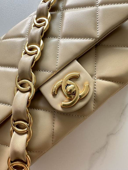 Chanel Inspired Handbags, AA+ Quality 100% Genuine Leather Classic Flap Medium Quilted Lambskin Black Gold, 18X 1 1X 5cm BL 4 Colour for chanel hand bag