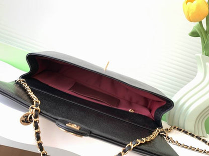 Chanel Inspired Handbags, AA+ Quality 100% Genuine Leather Classic Flap Medium Quilted Lambskin Black Gold, 18X 1 1X 5cm BL 4 Colour for chanel hand bag