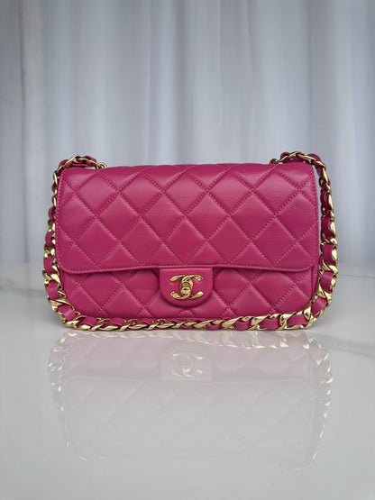 Chanel Handbags, AA+ Quality 100% Genuine Leather Classic Flap Medium Quilted Lambskin Black Gold, 18X 1 1X 5cm BL 4 Colour for chanel hand bag