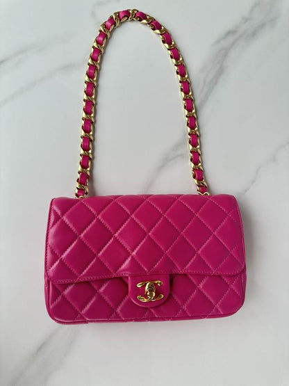 Chanel Handbags, AA+ Quality 100% Genuine Leather Classic Flap Medium Quilted Lambskin Black Gold, 18X 1 1X 5cm BL 4 Colour for chanel hand bag
