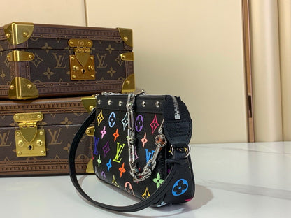 Louis Vuitton Handbags, AA+ Quality 100% Genuine Leather Classic Flap Medium Quilted Lambskin Black Gold, 18X 1 1X 5cm BL 4 Colour