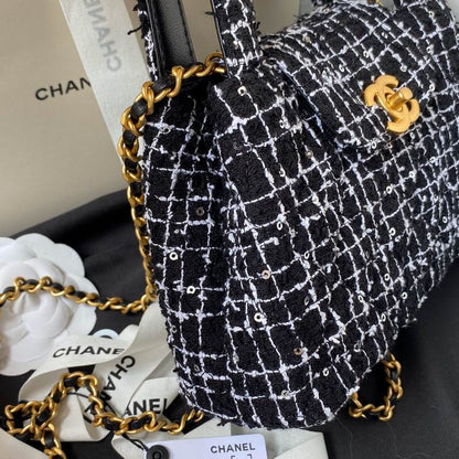 Chanel Inspired Handbags, AA+ Quality 100% Genuine Leather Classic Flap Medium Quilted Lambskin Black Gold, 19X 13X 7cm BL 1 Colour for chanel hand bag