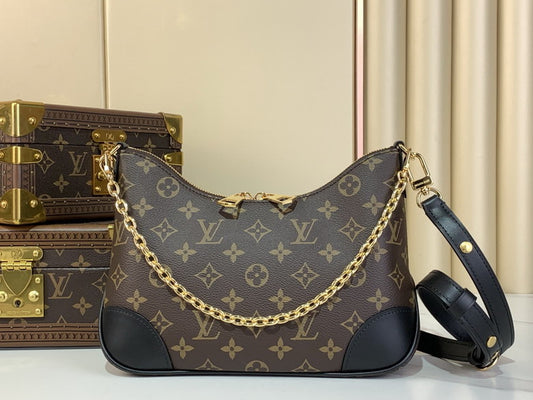 Inspired Handbags, AA+ Quality 100% Genuine Leather Classic Flap Medium Quilted Lambskin Black Gold, 18X 1 1X 5cm BL 4 Colour